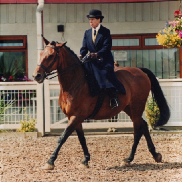 Susan demonstrating at National Side Saddle Show